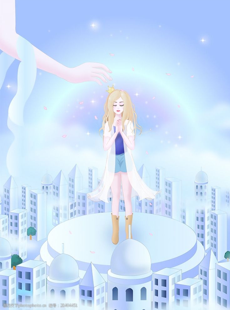 上帝是女孩图片素材