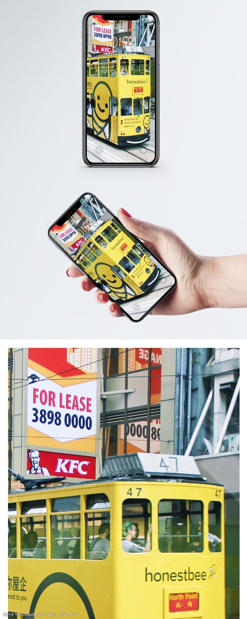 双层巴士手机壁纸图片素材