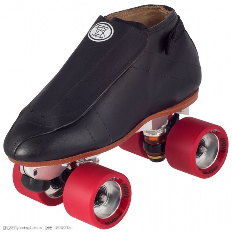滑冰鞋黑色红轮子溜冰鞋免抠png透明素材