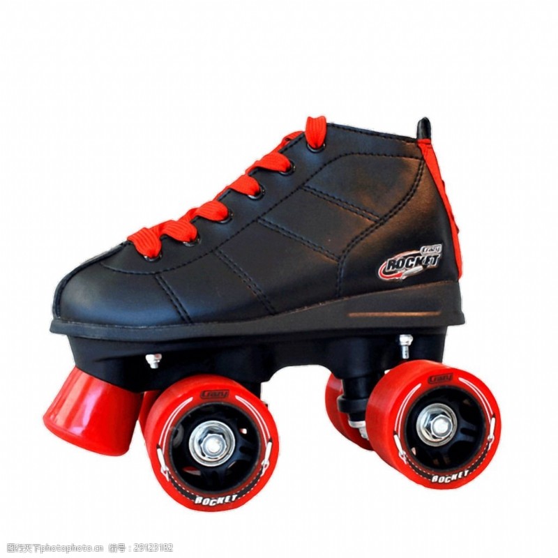 滑冰鞋红黑时尚溜冰鞋免抠png透明素材