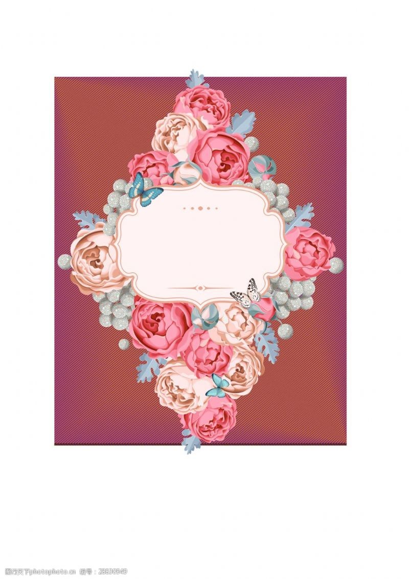 玫瑰花装饰卡片背景底纹设计素材
