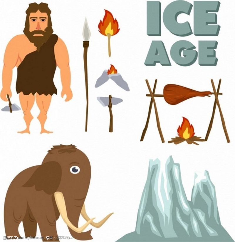 冰河世纪野人矢量素材