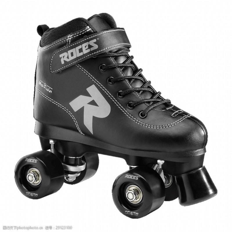 滑冰鞋全黑溜冰鞋免抠png透明素材