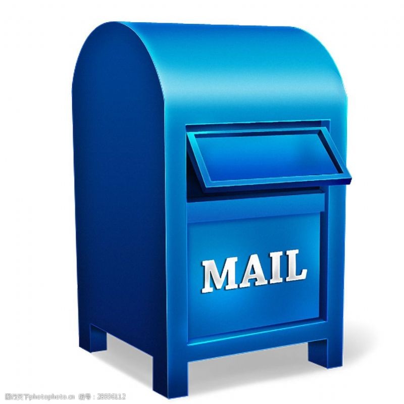 复古箱子蓝色复古信箱免抠png透明素材