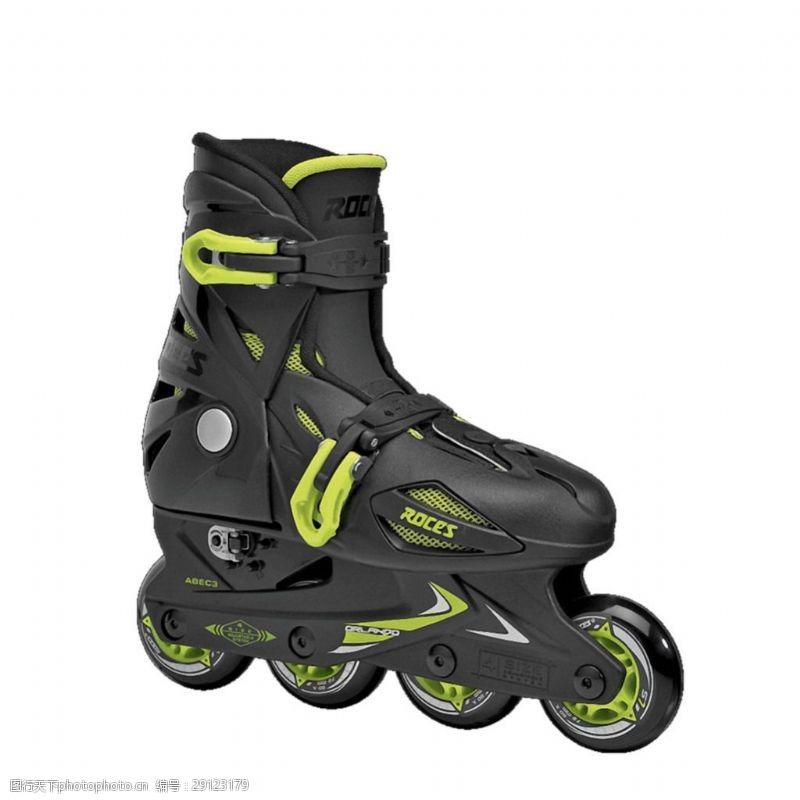滑冰鞋四轮黑绿溜冰鞋免抠png透明素材