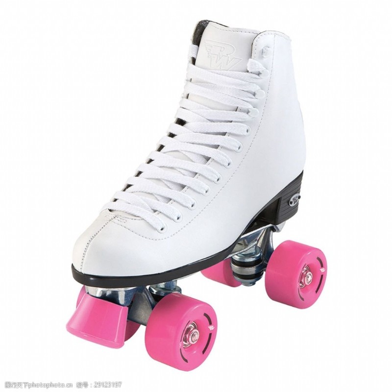 滑冰鞋粉红轮子白色溜冰鞋免抠png透明素材