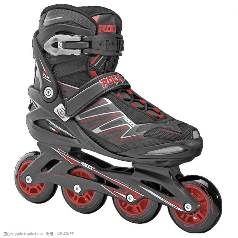 滑冰鞋红灰搭配溜冰鞋免抠png透明素材