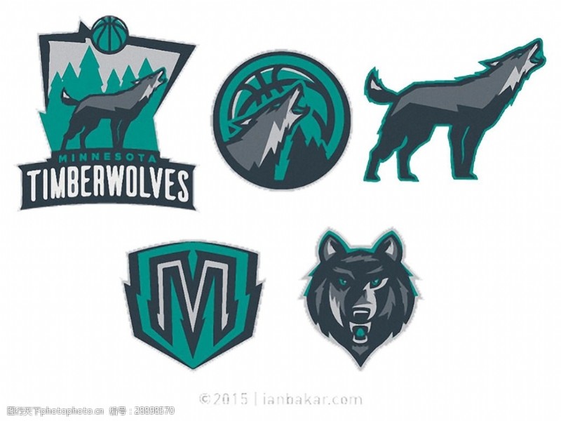 俱乐部五种森林狼队logo免抠png透明素材