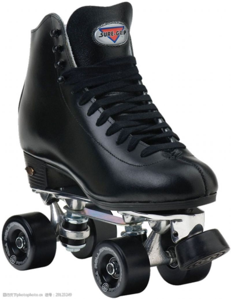 滑冰鞋黑色皮质溜冰鞋免抠png透明素材