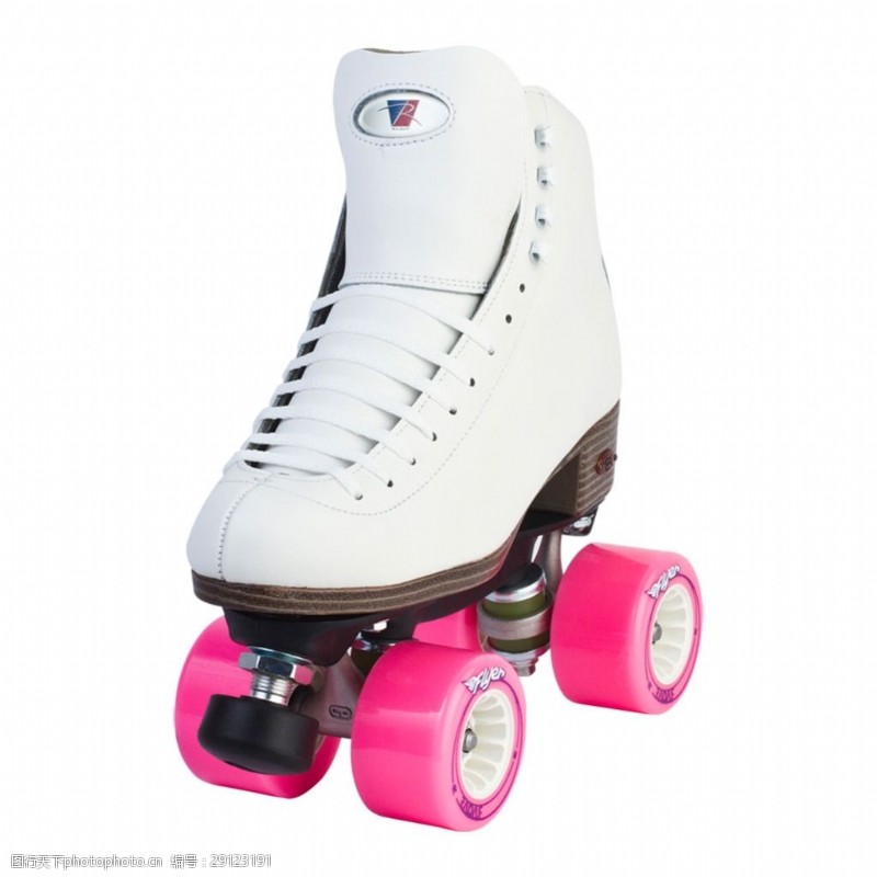 滑冰鞋红色轮子白色溜冰鞋免抠png透明素材