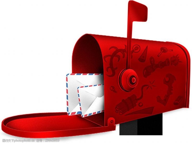 复古箱子红色漂亮信箱免抠png透明素材