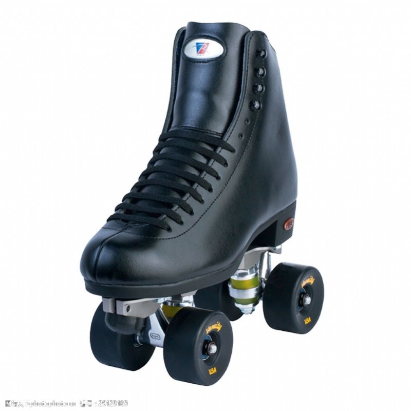 滑冰鞋黑色牛皮溜冰鞋免抠png透明素材