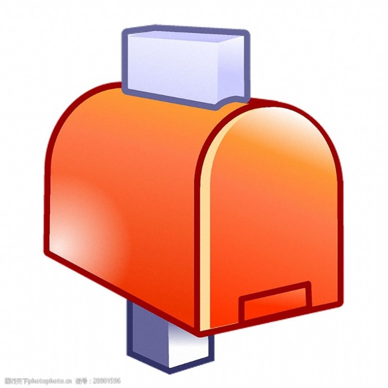 复古箱子卡通橙色信箱免抠png透明素材