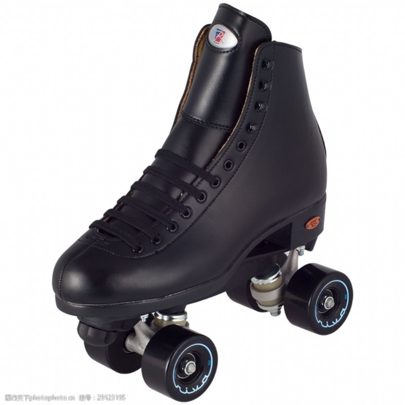 滑冰鞋漂亮纯黑溜冰鞋免抠png透明素材