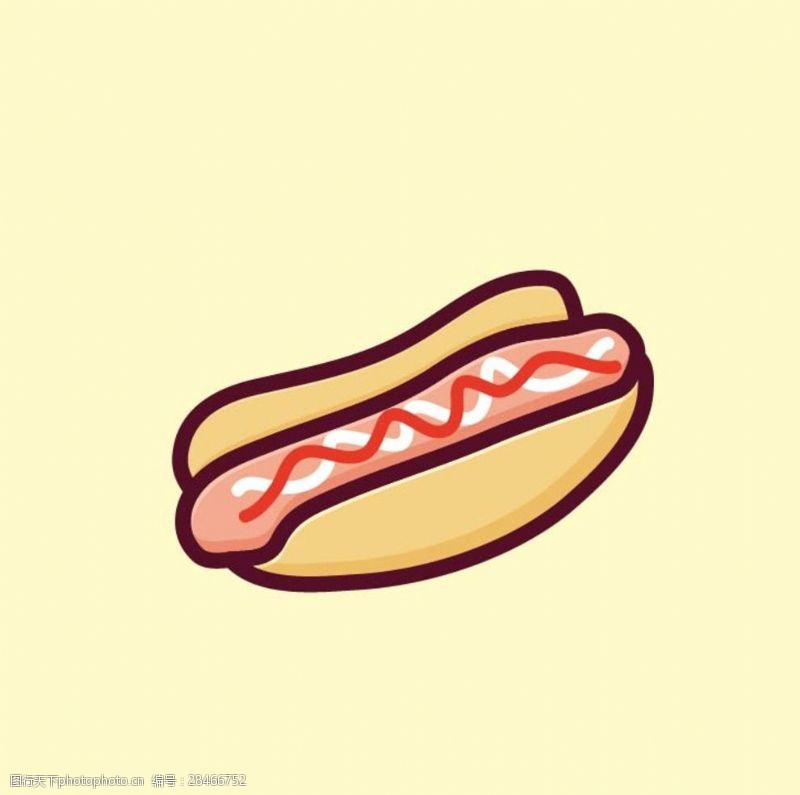 三明治卡通热狗