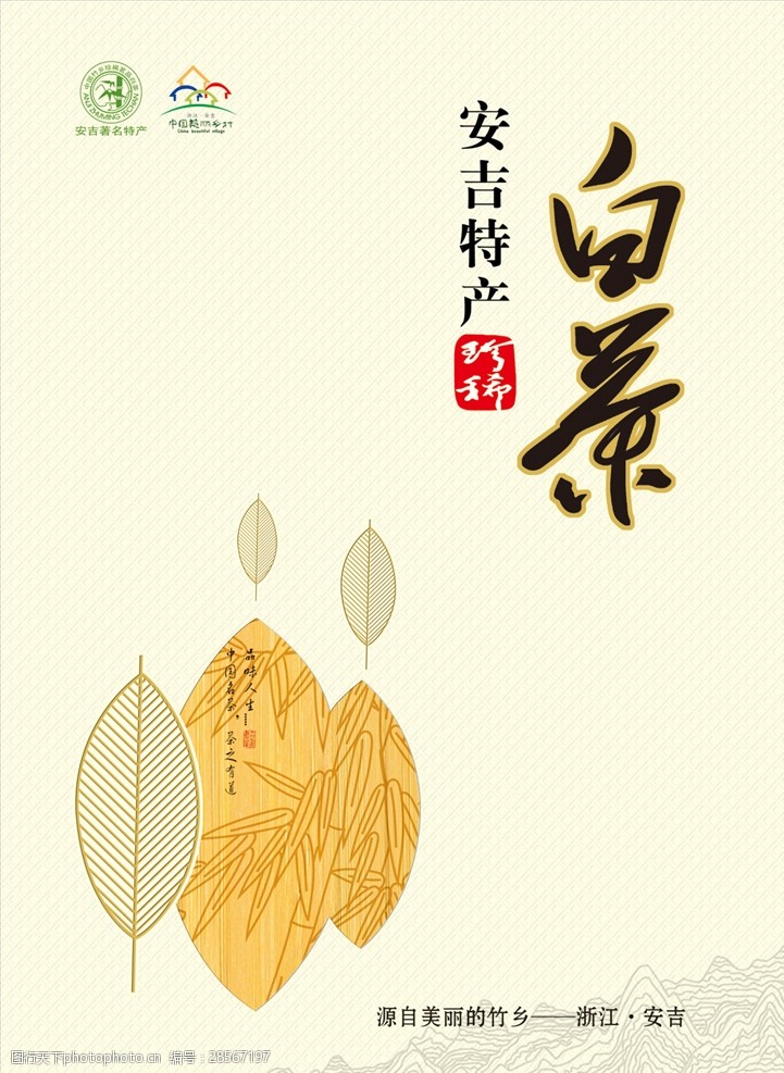 茶文化设计叶子安吉白茶礼盒