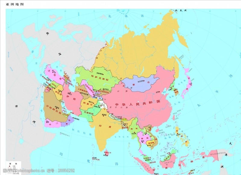 矢量亚洲地图13530万亚洲地图