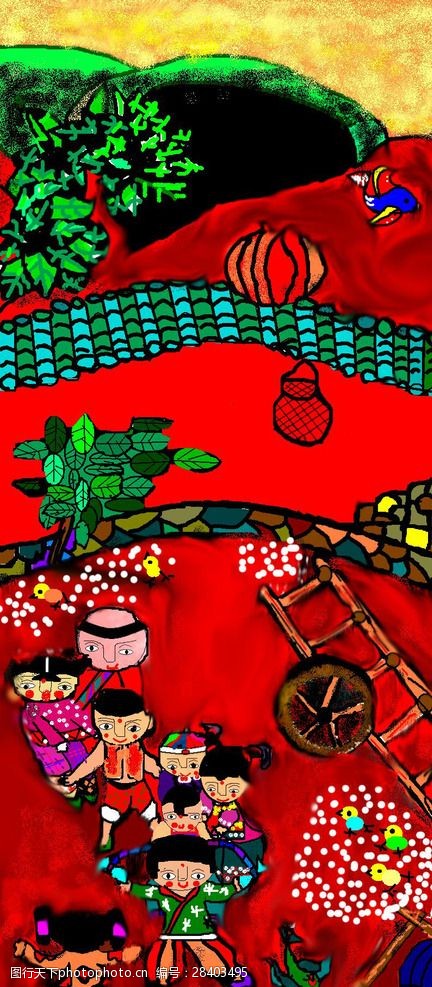 鼠标老鹰捉小鸡儿童画做游戏电脑绘画