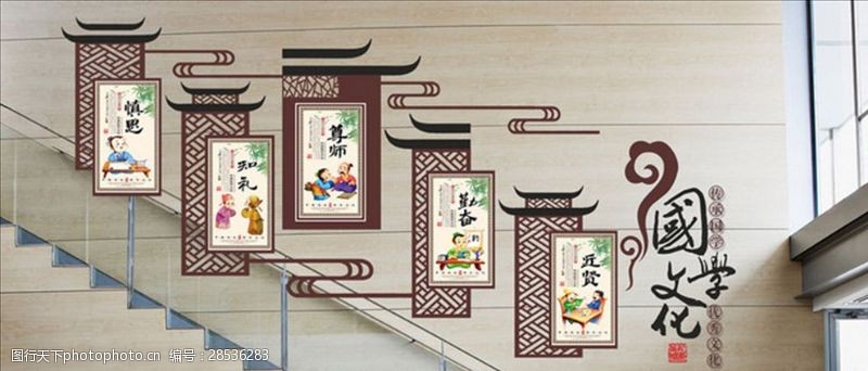 校园文化人物国学文化墙