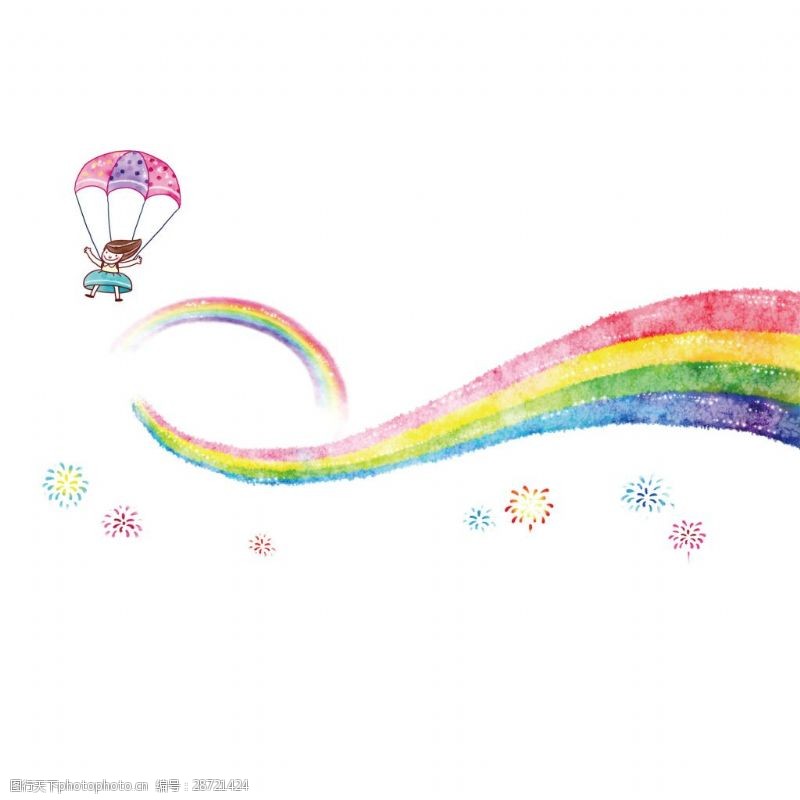 儿童玩具手绘创意彩虹png元素素材