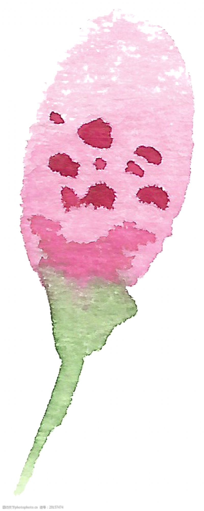 花束装饰粉嫩花蕊卡通透明素材