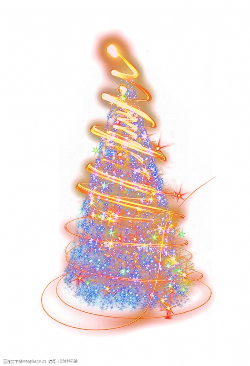 发光圣诞树五彩炫光圣诞树装饰元素