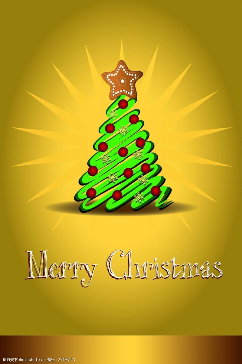 发光圣诞树矢量创意金色圣诞节背景素材