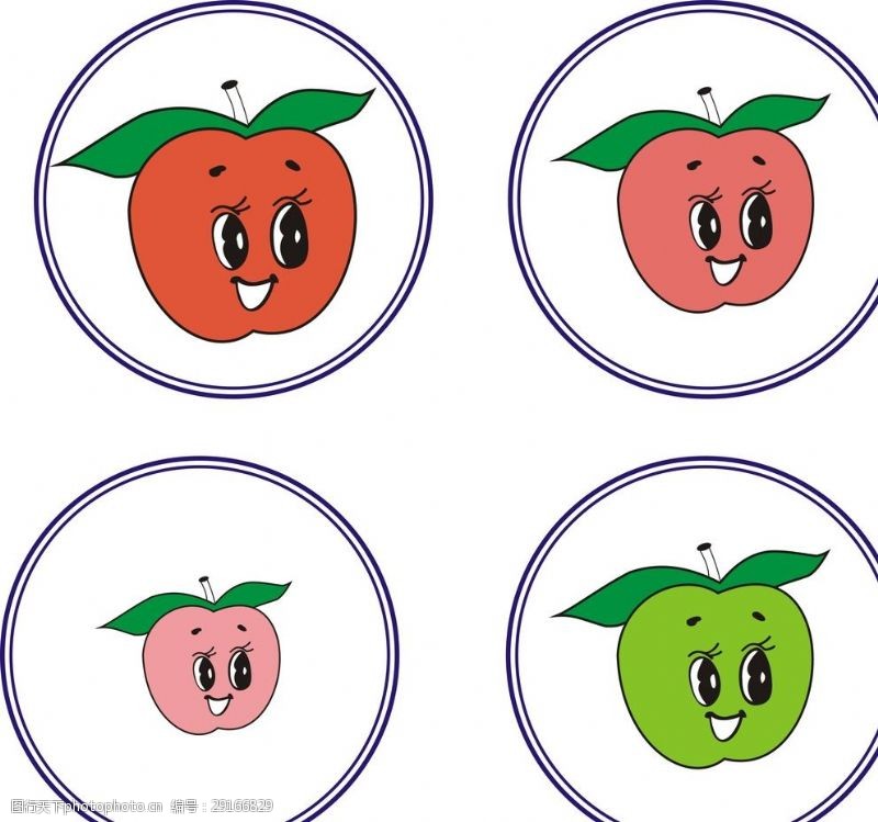 漫画水果圆盘苹果