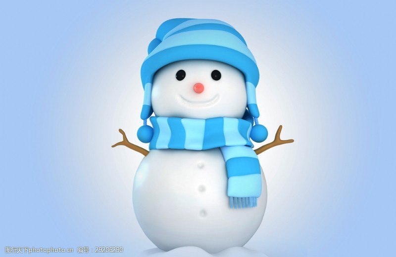 寒冷3D雪人