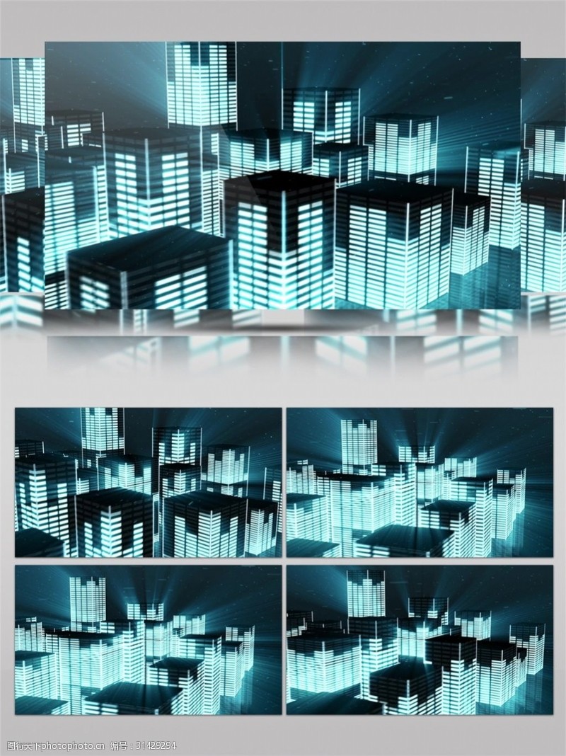 建筑视频素材蓝色led光动态视频素材