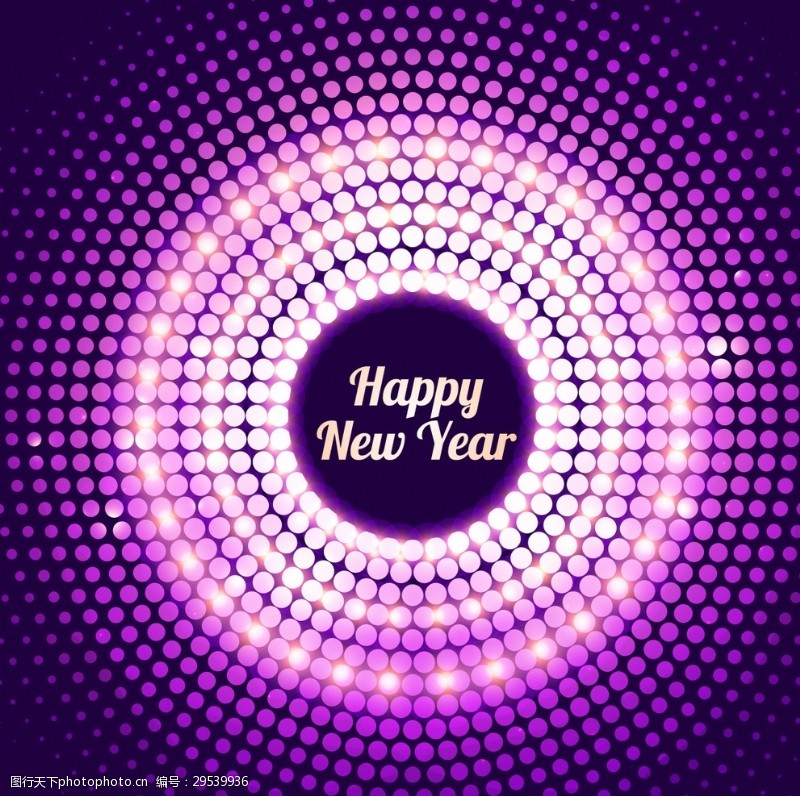 闪亮的紫色新年背景