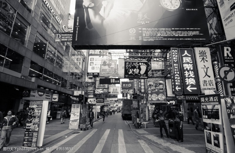 时尚客厅黑白香港城市街头