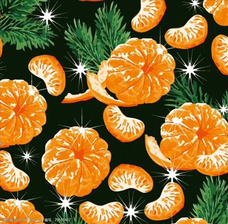 漫画水果橘子
