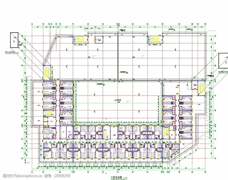 标准工地7层大型建筑CAD四施工图