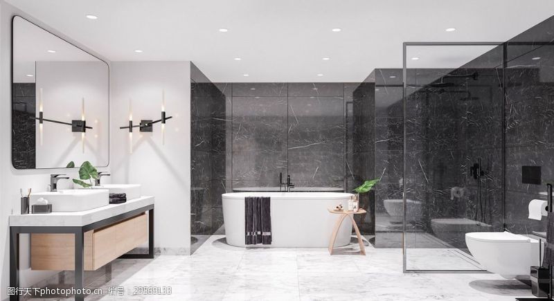 时尚客厅现代浴室高清图素材