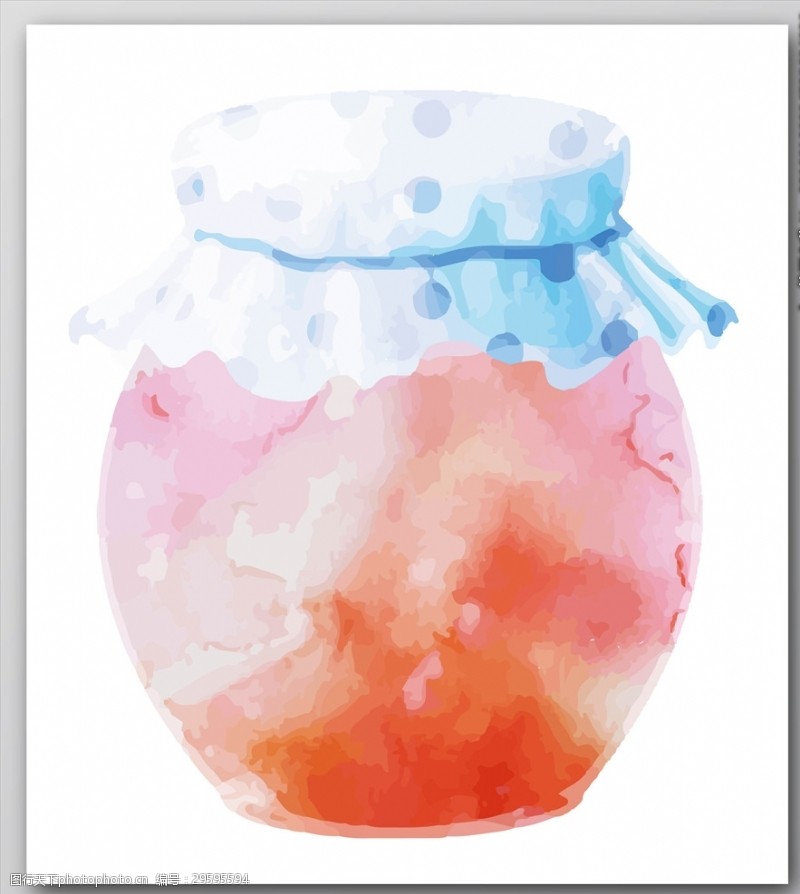 药罐子水彩手绘花瓶图形