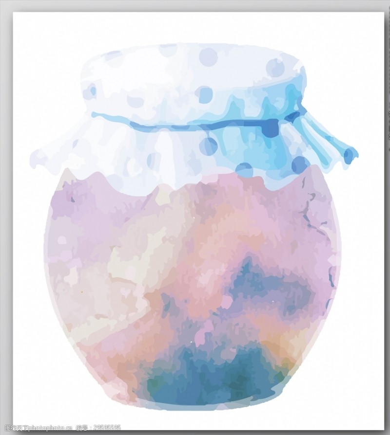 药罐子水彩手绘花瓶图形
