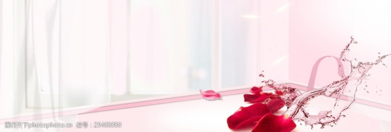 38海报淘宝天猫情人节粉色玫瑰花背景