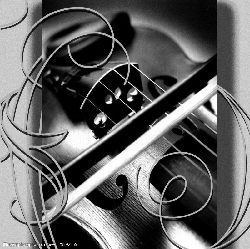 抽象油画画屏小提琴