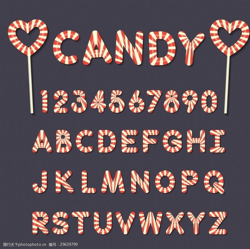 大写字母糖果字母和数字