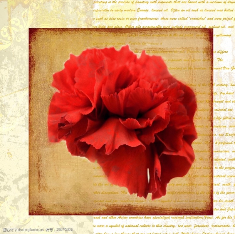 抽象油画画屏红色花卉装饰画