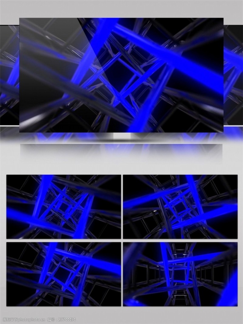 led闪烁灯光蓝色妖娆光束动态视频素材