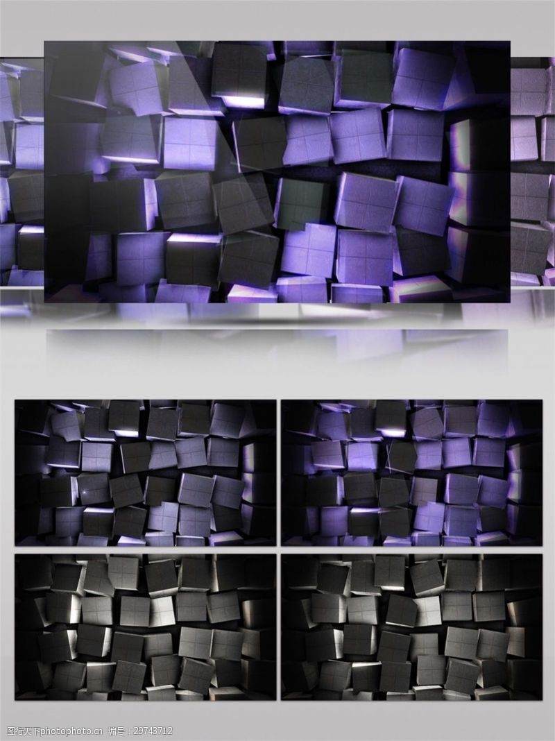 动态壁纸手机壁纸紫色激光方块动态视频素材