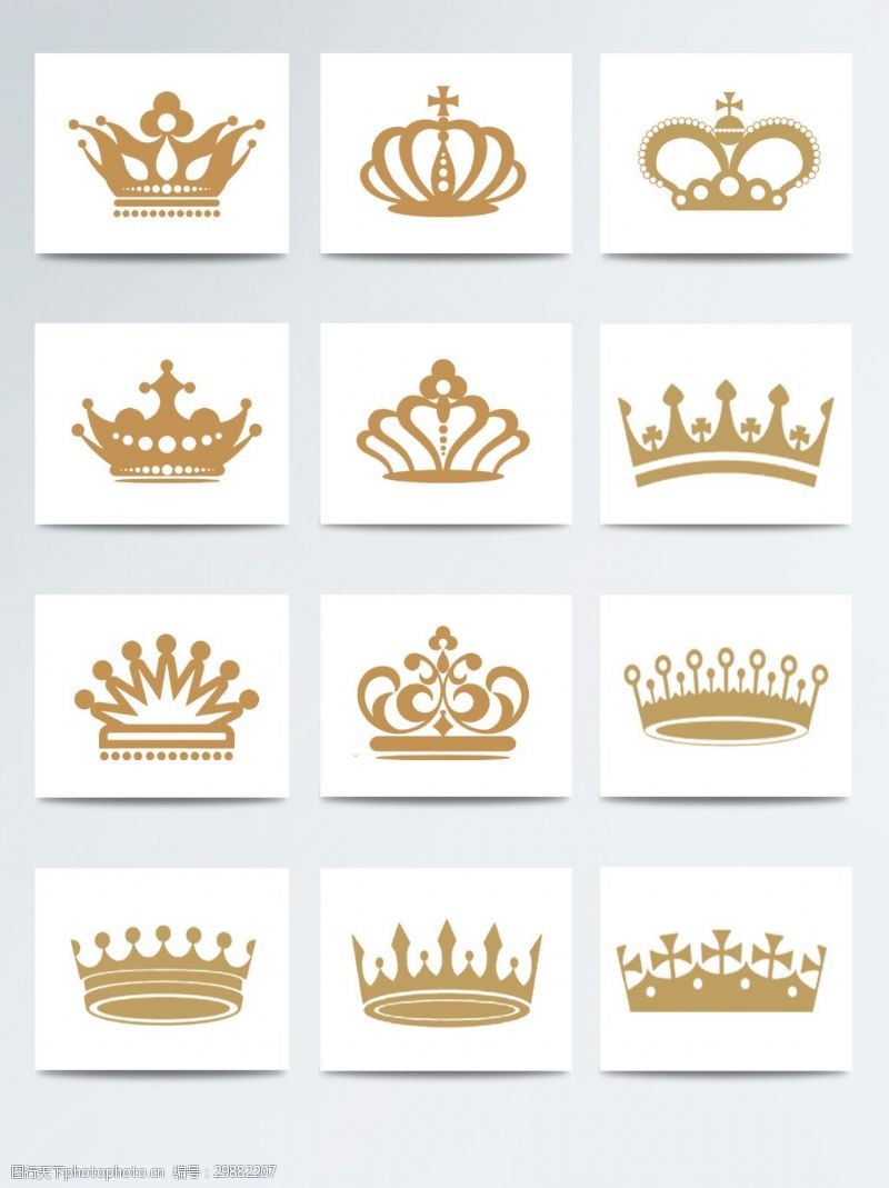 各种皇冠各种不同的手绘皇冠素材