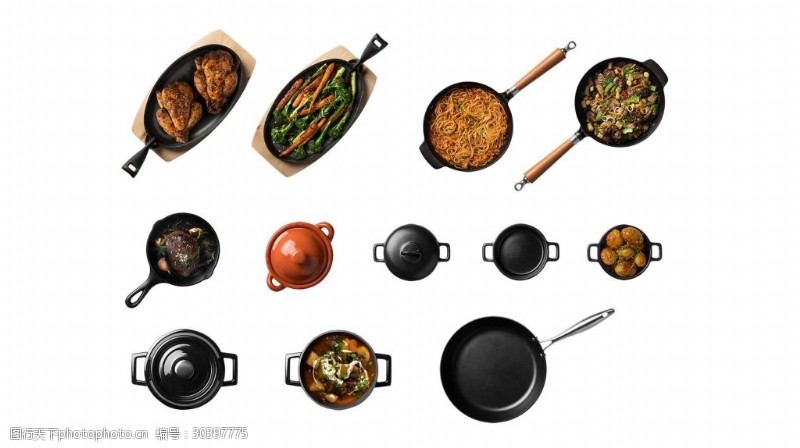 各种锅具美食png元素