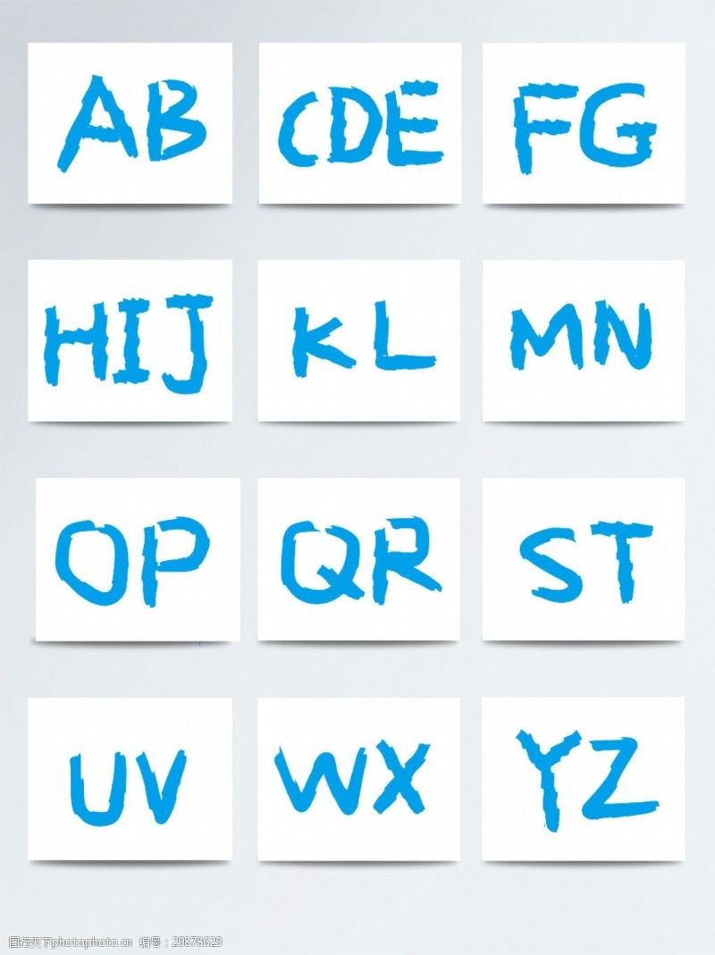 大写字母可爱26个英文字母素材