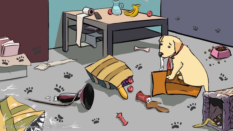 卡通宠物创意个性卡通插画