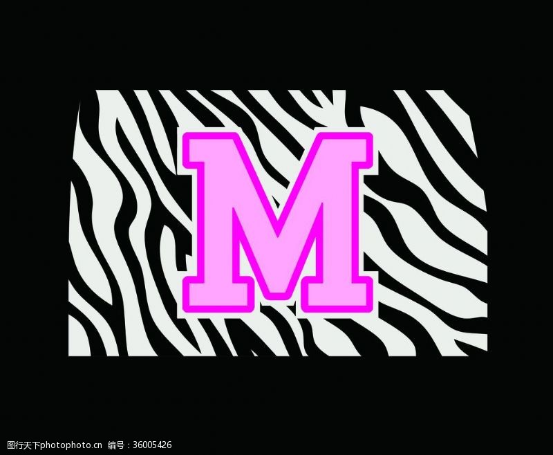 t恤图案设计M英文字母
