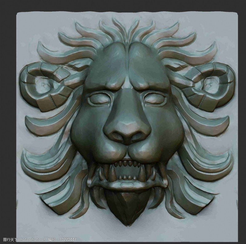 zb平面雕刻狮子
