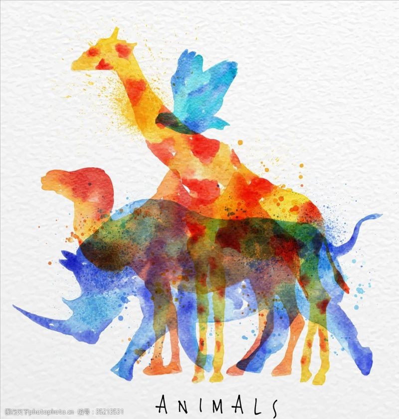 背景涂鸦咖啡馆水彩动物